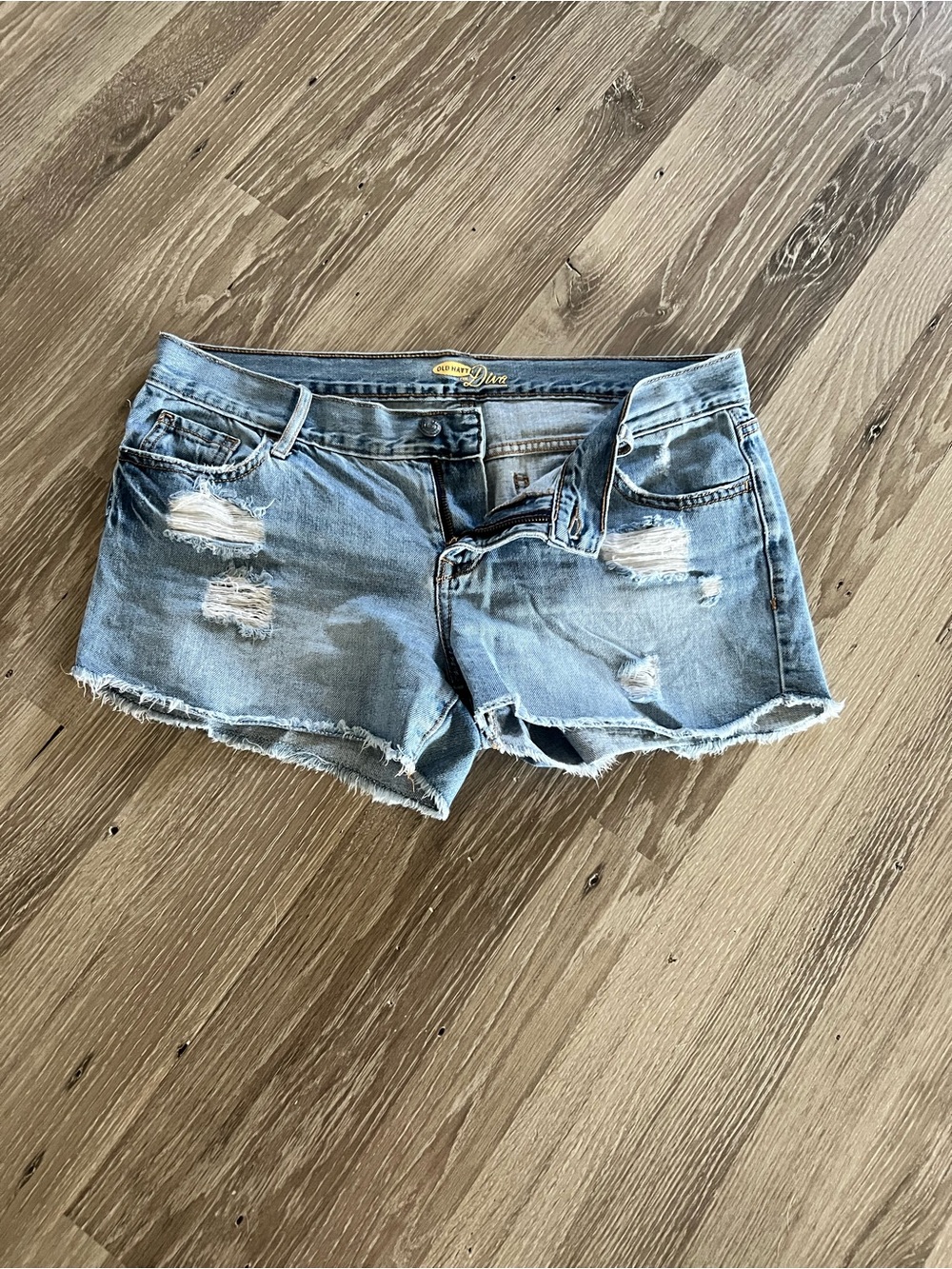 Old Navy Light Blue Distressed Denim Shorts